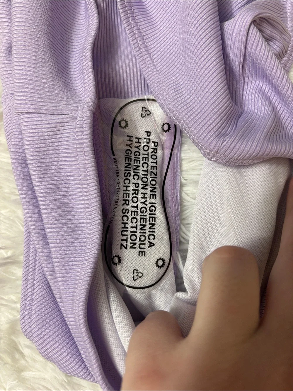 NWOT Light Purple Ribbed 2 Piece Swim Set Youth Teen Size 13Y